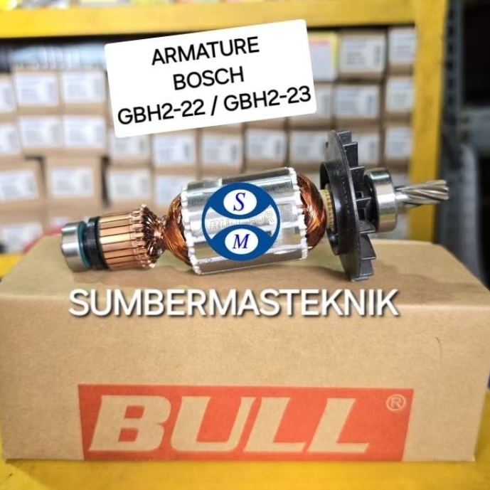 ARMATURE BOSCH GBH2-22 E ANGKER ROTOR MESIN ROTARY HAMMER BOSCH GBH 2-22 E GBH2 22E BULL