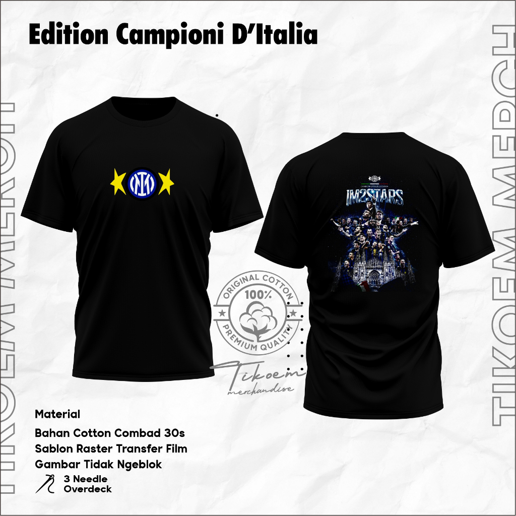 READY TSHIRT INTER SCUDETTO RASTER / KAOS INTER SCUDETTO 20 / KAOS INTER MILAN / KAOS INTER RASTER /