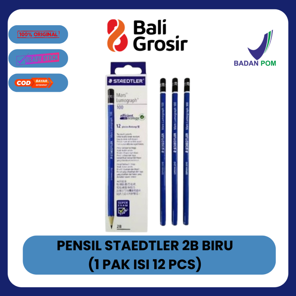 

BALI GROSIR - [12pcs]PENSIL 2B STAEDTLER / STAEDLER MARS LUMOGRAPH BLACK PENCIL 2B