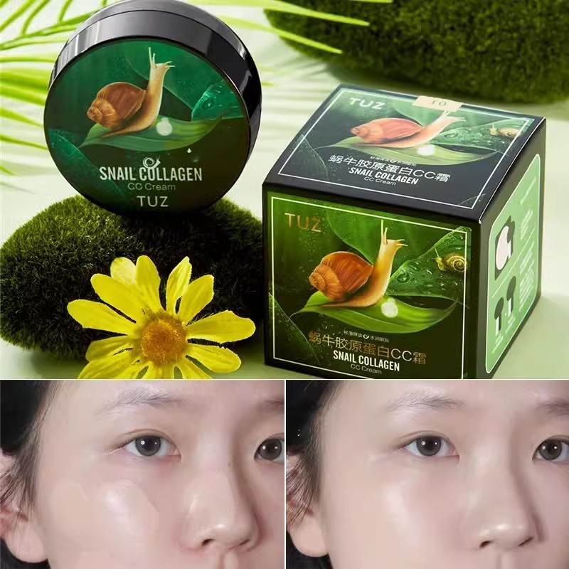 Cushion BB Cream Snail Collagen Tuz Original Mushroom Head Foundation Flawless Full Coverage Poreles