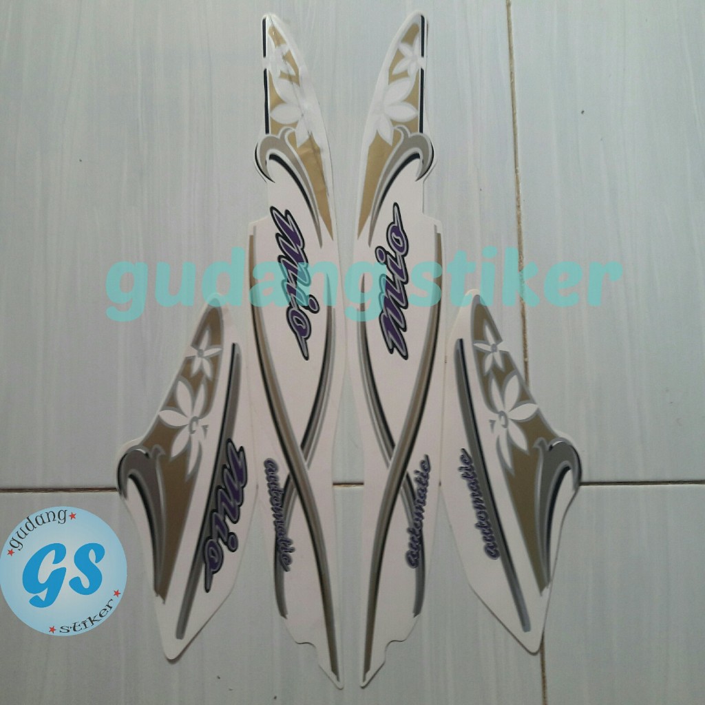 striping stiker motor mio sporty 2004 putih