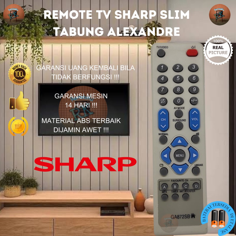 Remote remot TV Sharp slim tabung alexandre