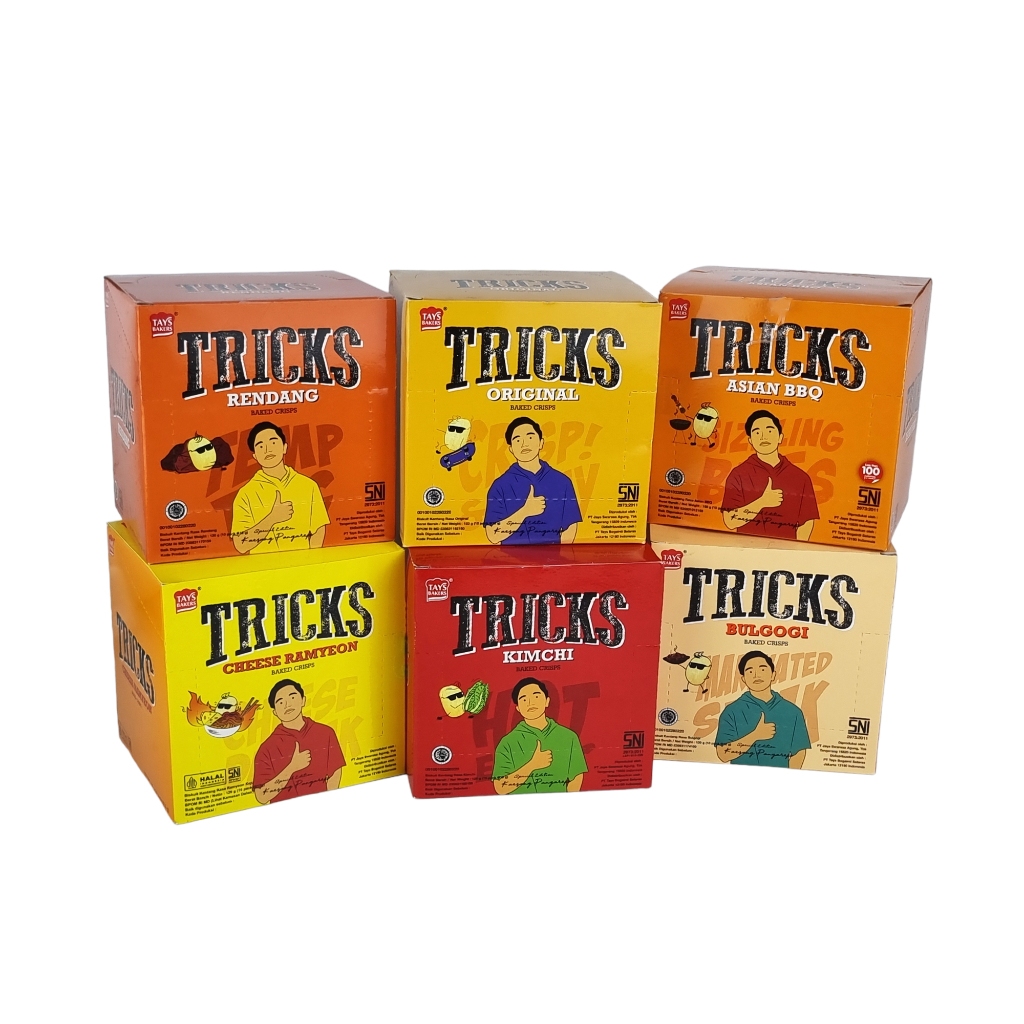 

TRICKS - TRICKS 150g (1 BOX 10PCS) Snack Baked Chips Potato Kentang Box Isi 10 Original Barbeque BBQ Kimchi Rendang Bulgogi