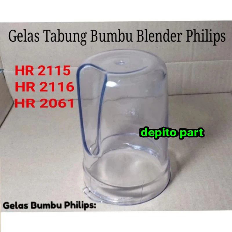 Gelas Tabung Bumbu Blender Philips HR 2115 HR 2116 HR 2061