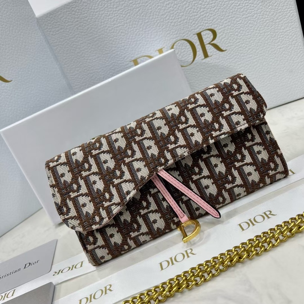 Dior Tas Tangan Baru Kulit Wanita Rantai Dompet Satu Shoulder Tas Crossbody