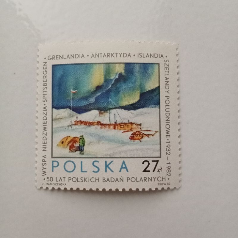 

Perangko Polandia 27 Zl 50th Anniv. of Polar Research Dot Under Zl - Prangko Poland
