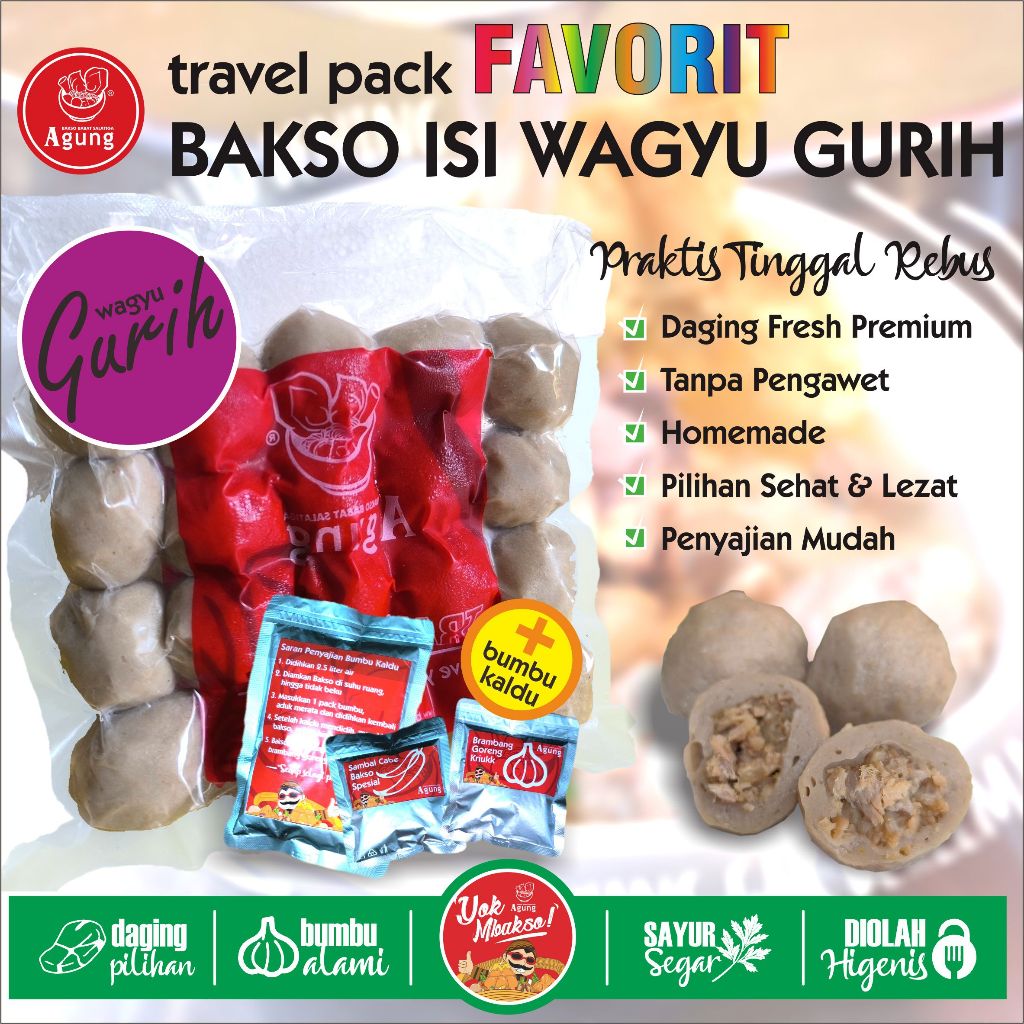 

Travel Pack Frozen Bakso Isi Daging Wagyu Gurih Favorit