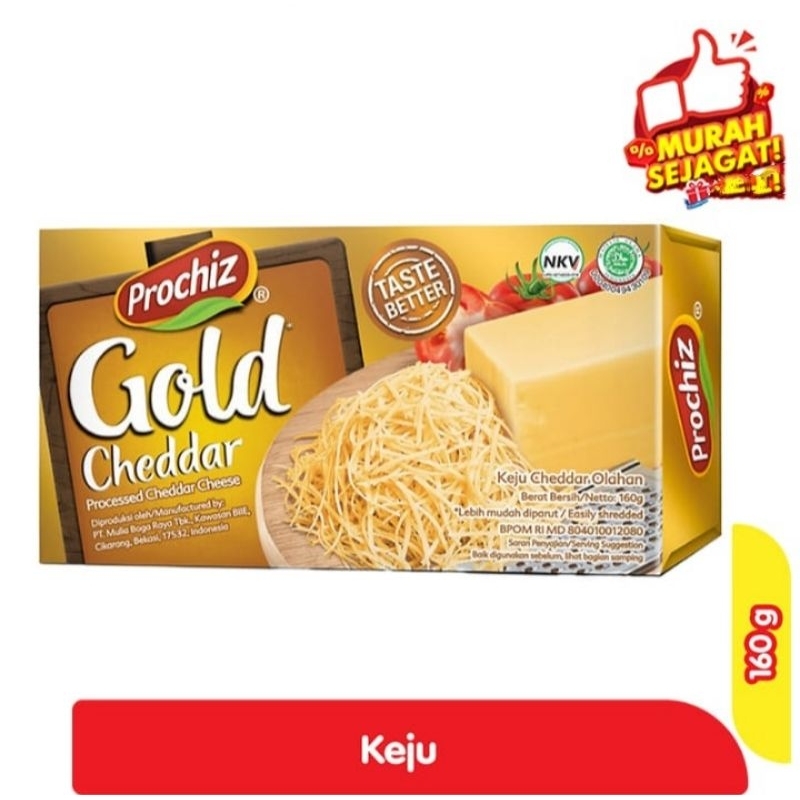 PROCHIZ GOLD KEJU CHEDDAR CHEESE BATANGAN 160gr 160g 160 GR BAHAN KUE KEJU CHEDDAR OLAHAN SUSU KRIM 