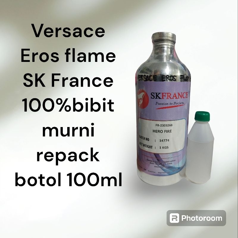 Versace Eros flame SK France 100%bibit murni repack botol 100ml