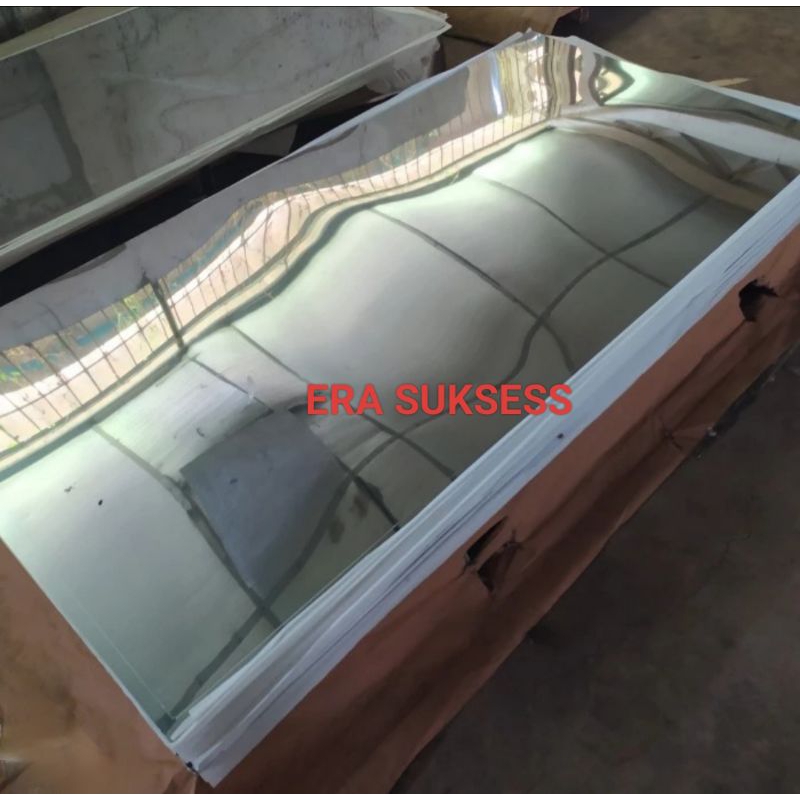 plat stainless miror 0.3mm x 1 meter x 2 meter lembaran plat mirror 0.3mm