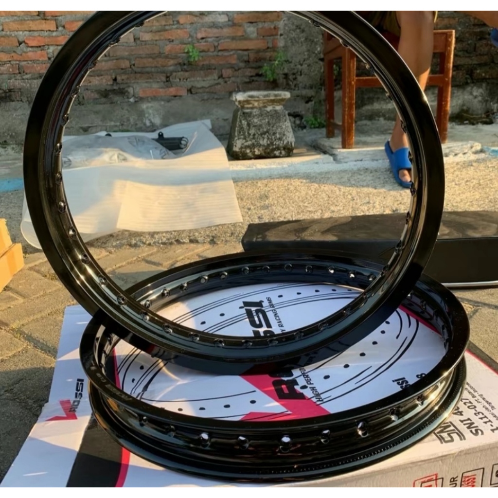 Velg Rossi hitam glosy ring 17 ukuran 140 160 185