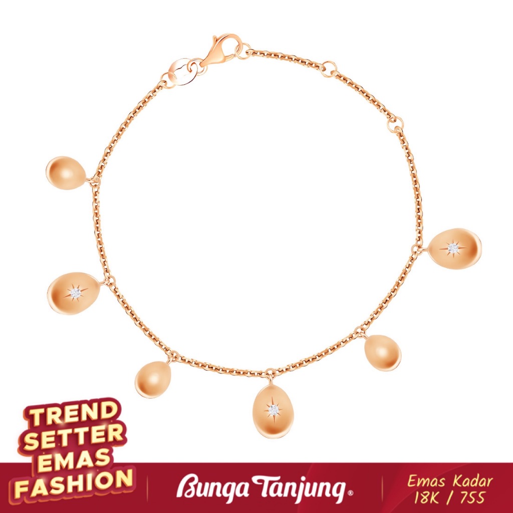 GELANG GOLDEN EGG - SDW GOLD - EMAS 18K - BUNGA TANJUNG GOLD