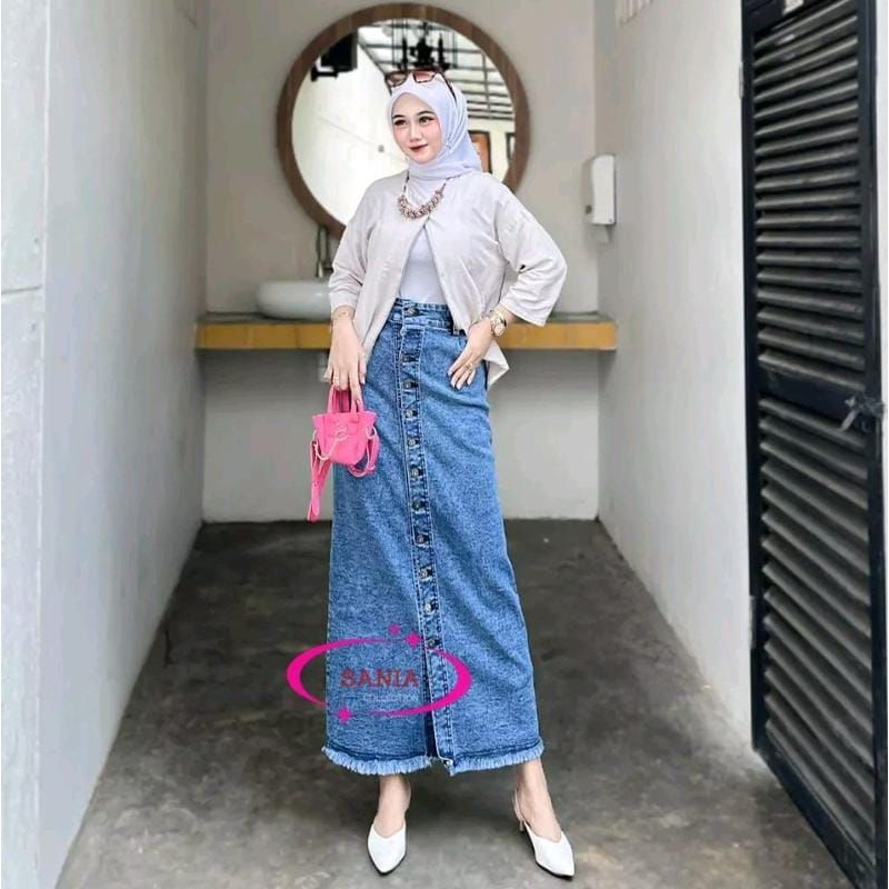 ROK JEANS FULL KANCING SPAN PREMIUM ORI BY SANIA COLLECTIONS