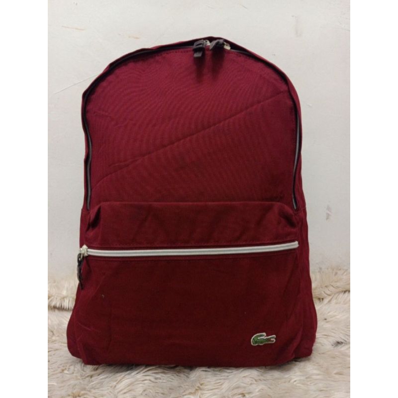 RANSEL LACOSTE ORIGINAL , RANSEL SEKOLAH LACOSTE MAROON