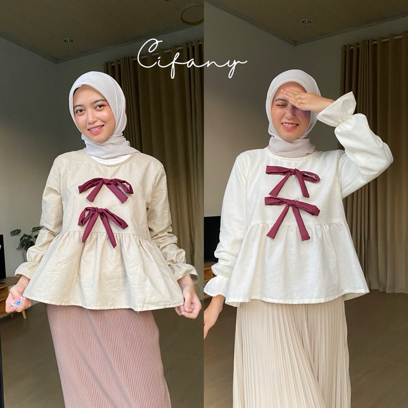 Haruka Blouse - Ribbon Blouse - Blouse Pita - lucy ribbon Blouse - Blus pita