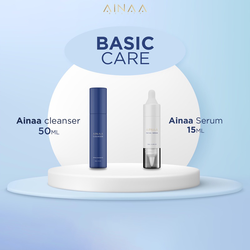 [FREE GIFTS]Set Basic Care (2in1) - Ainaa Serum + Cleanser - Skincare Malaysia Berjerawat Iritasi