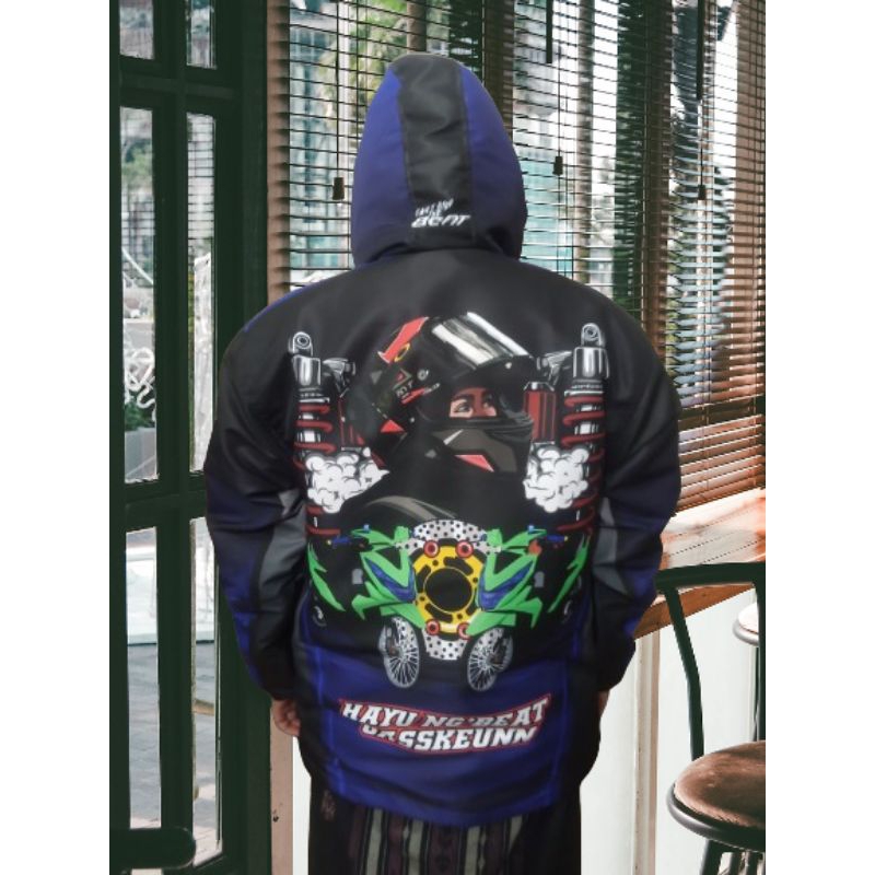 BLACK HUSTLE JACKET HONDA BEAT KEREN (Sublim) Limited Edition