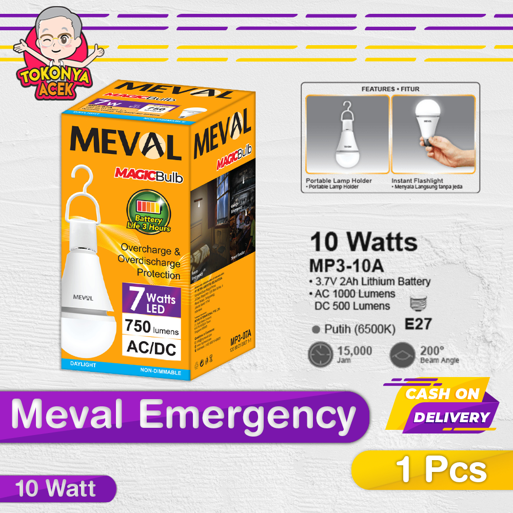 Lampu Emergency Meval Led Magic Bulb / Bohlam Emergency Meval