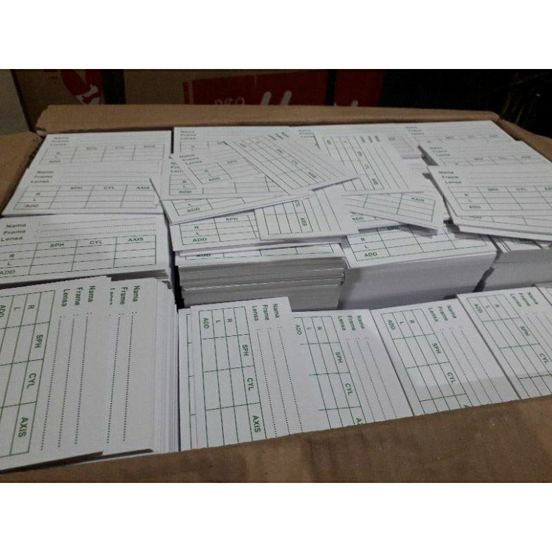 

kartu nama resep / ukuran kacamata / resep kacamata