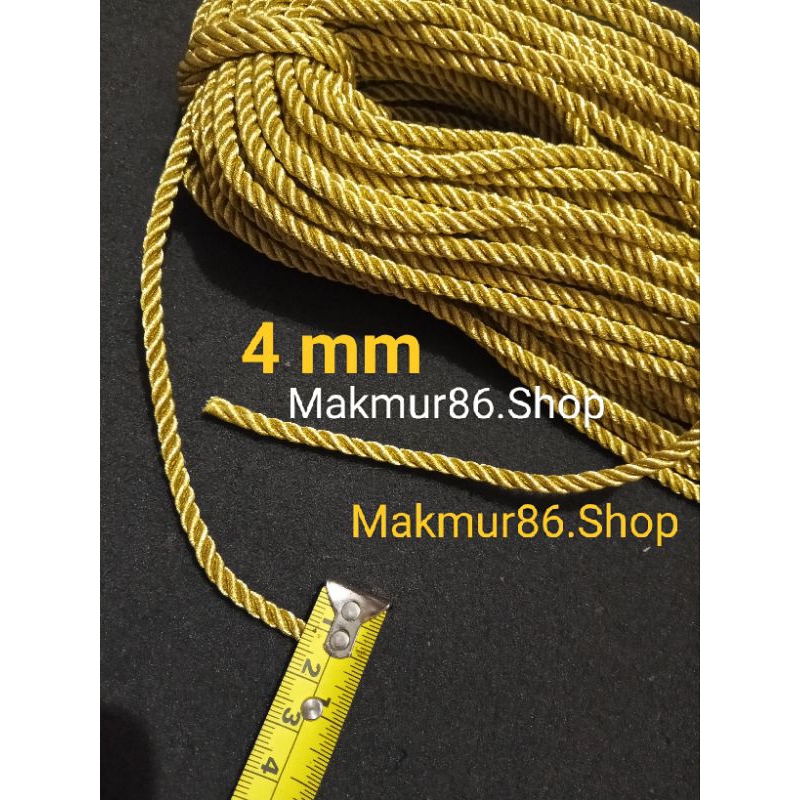 Tali Souvenir Talikur Model Tambang Warna Emas / Gold 4 mm