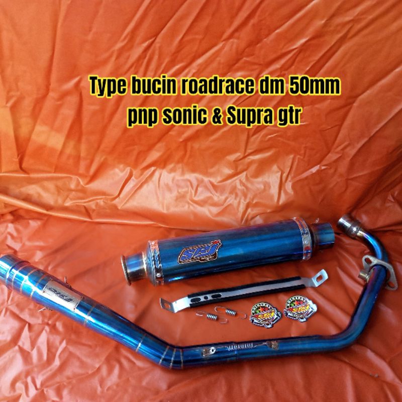 knalpot srj racing 354 original type bucin 30 cm inlet 50 mm bluemoon roadrace ori pnp sonic Supra G