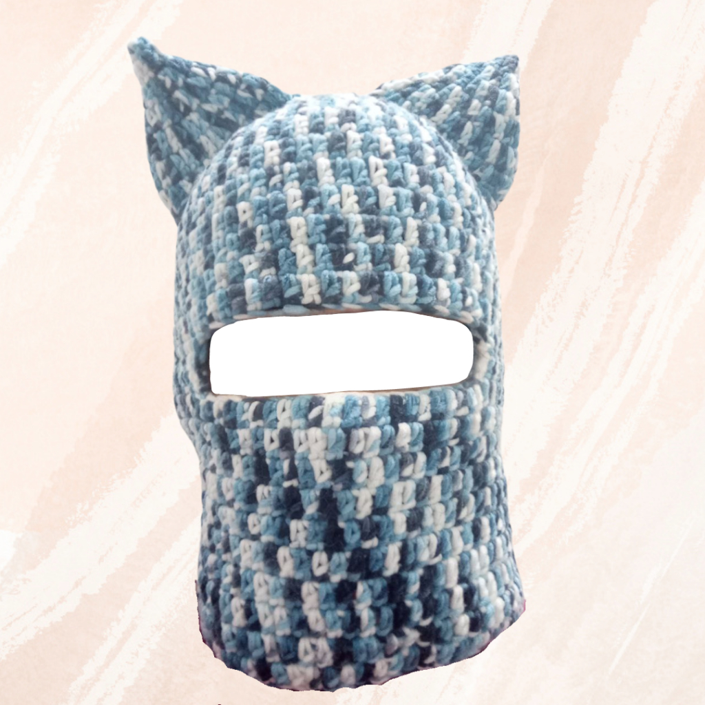 Beanie Balaclava Cat Ear Crochet Rajut