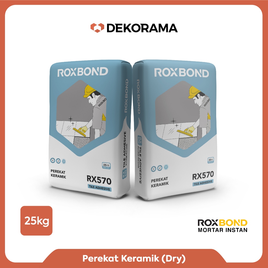 ROXBOND MORTAR RX570 / PEREKAT KERAMIK / PEREKAT LANTAI / LEM KERAMIK 25 KG