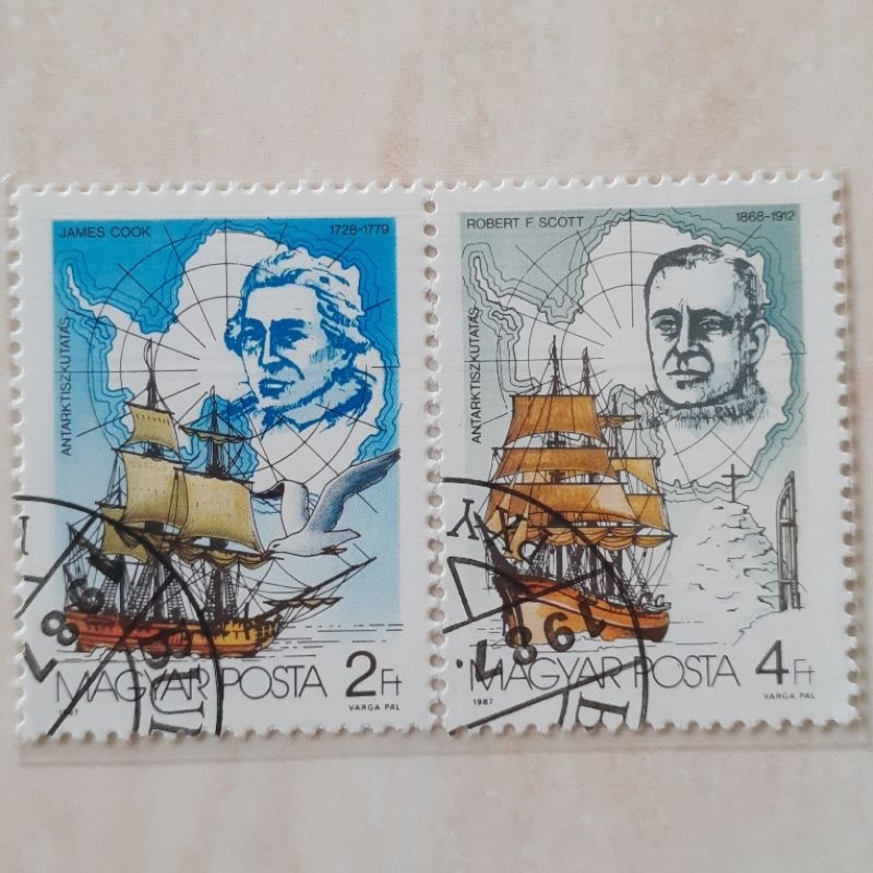

Perangko Hungaria Antarctic Explorers Tahun 1987 set 2pcs