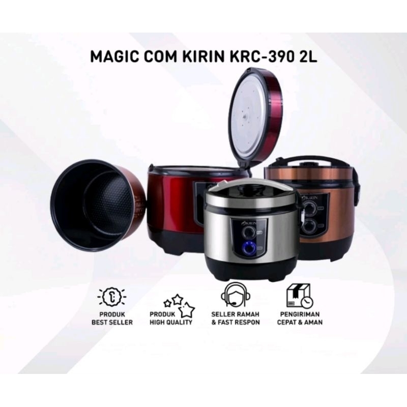 KIRIN RICE COOKER 2 LITER KRC-389 / MAGIC COM KIRIN RICE COOKER 2.0 LITER KRC-138 / KRC138 (WARNA RA