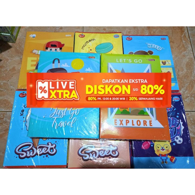 

[LIVE EXTRA] 1 Pack Buku Tulis Sidu 38 lembar - Buku Tulis Bigboss 42 Lembar RANDOM