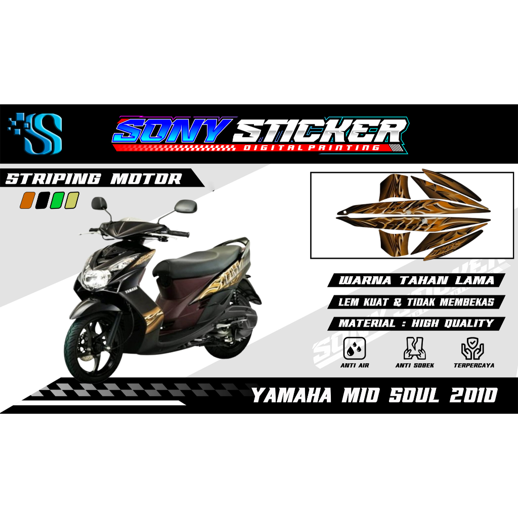 Striping Murah Dan Lengkap - Stiker List Body Motor Mio Soul 2010 - Striping Standar Yamaha Mio Soul