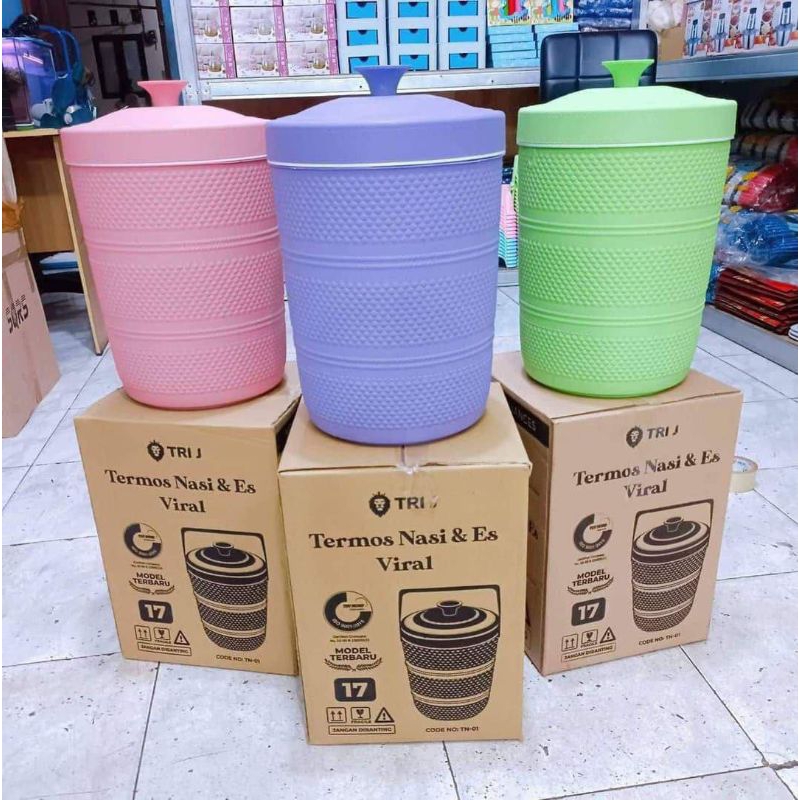 Termos nasi & es viral merek tri j / termos nasi pxton/termos es ukuran 17 liter