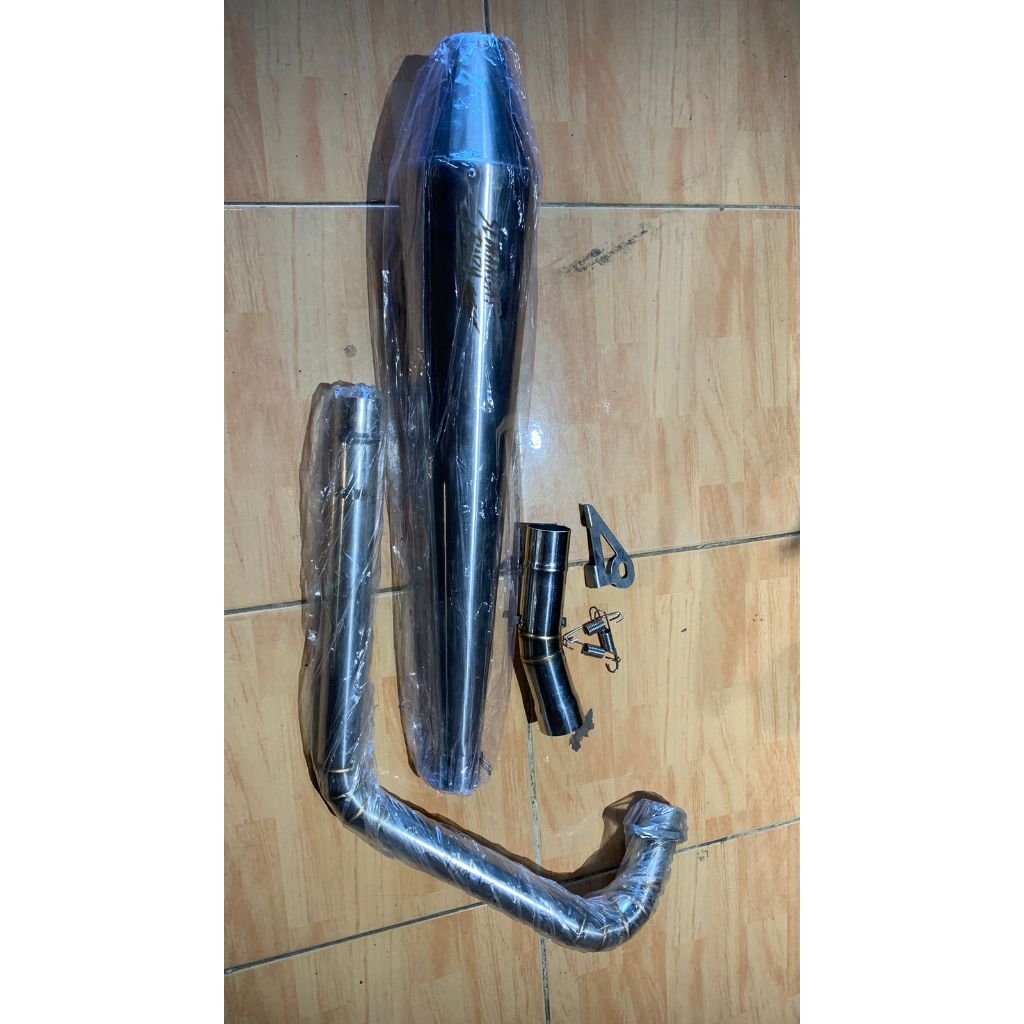 KNALPOT STEINLESS CUSTOM SCRAMBLER JAPSTYLE BYSON SCORPIO TIGER THUNDER VERZA VIXION CBR CB150R