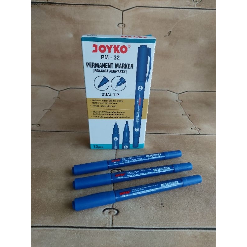 

JOYKO PM-32 Permanen MARKER/Penanda Permanen Blue Dual Tip