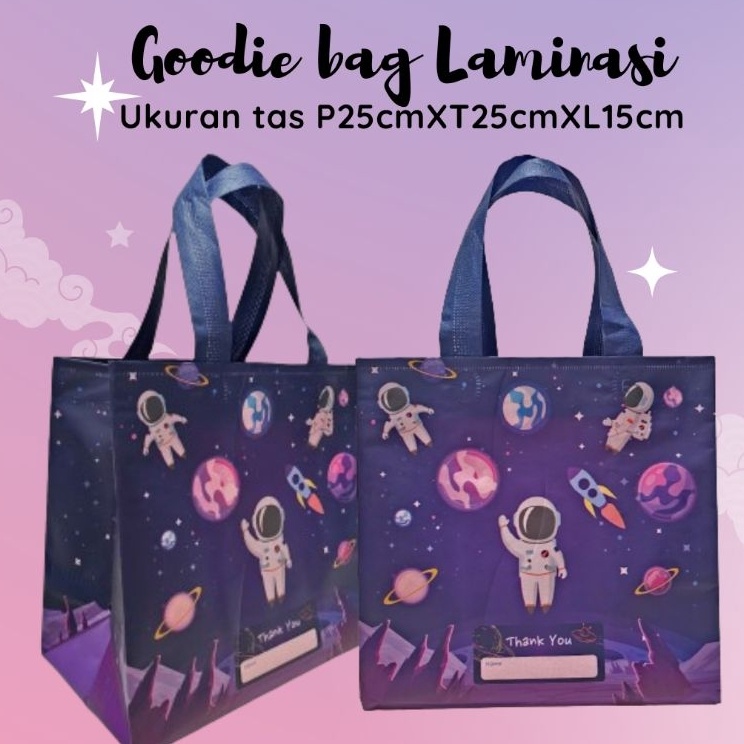 

LUSINAN 12pcs Goodie bag Dino LAMINASI WILCO 25x25x15 tas spunbond tas hampers