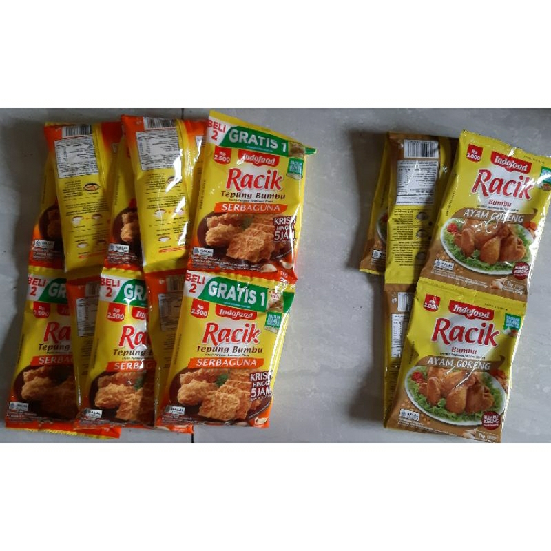 

Tepung Racik serbaguna 75 gr (1 Renceng = 10 pcs) + Bonus 5 Pcs Racik Ayam Goreng