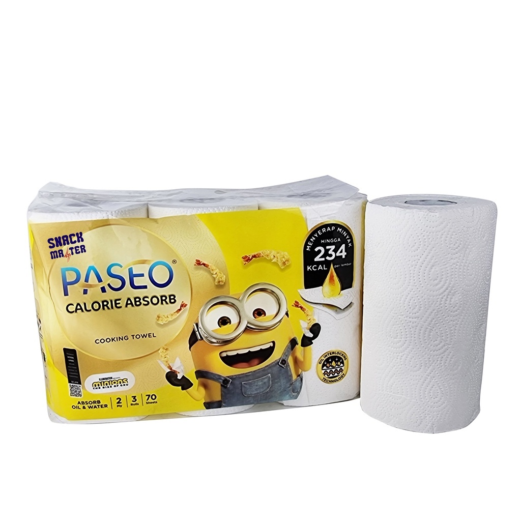Tissue Paseo Kitchen Towel 3 Roll - 70 Sheets_Tisue dapur_Tisue minyak