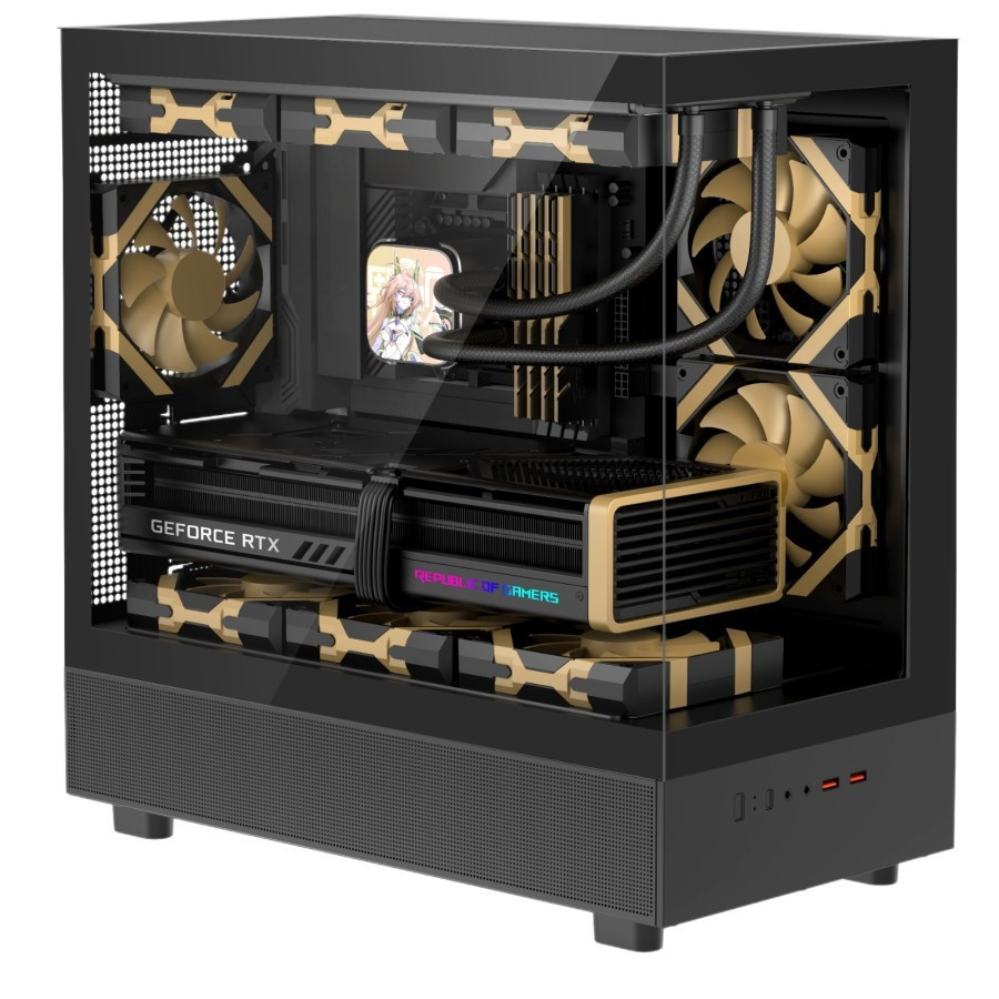 Casing Digital Alliance N30X - ATX Free 3 Fan - Casing DA N30X ATX Gaming Case - Hitam