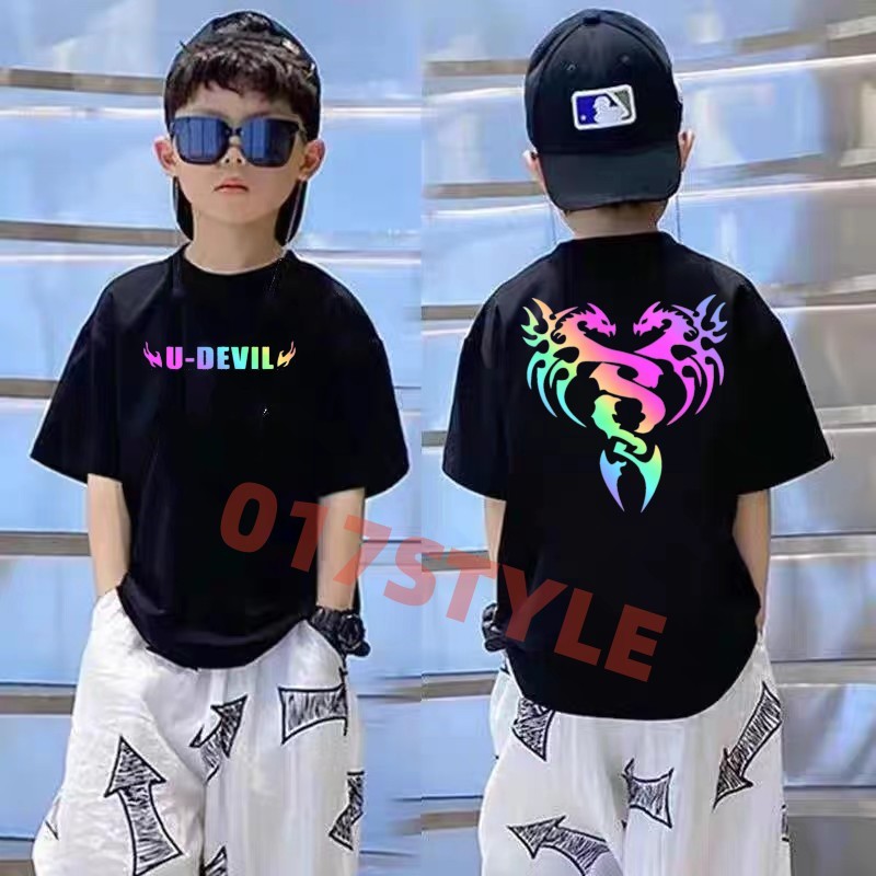 U-DEVIL - Baju Kaos Anak Reflective Nyala - Kaos Anak Nyala - Tshirt Anak Laki-laki Perempuan