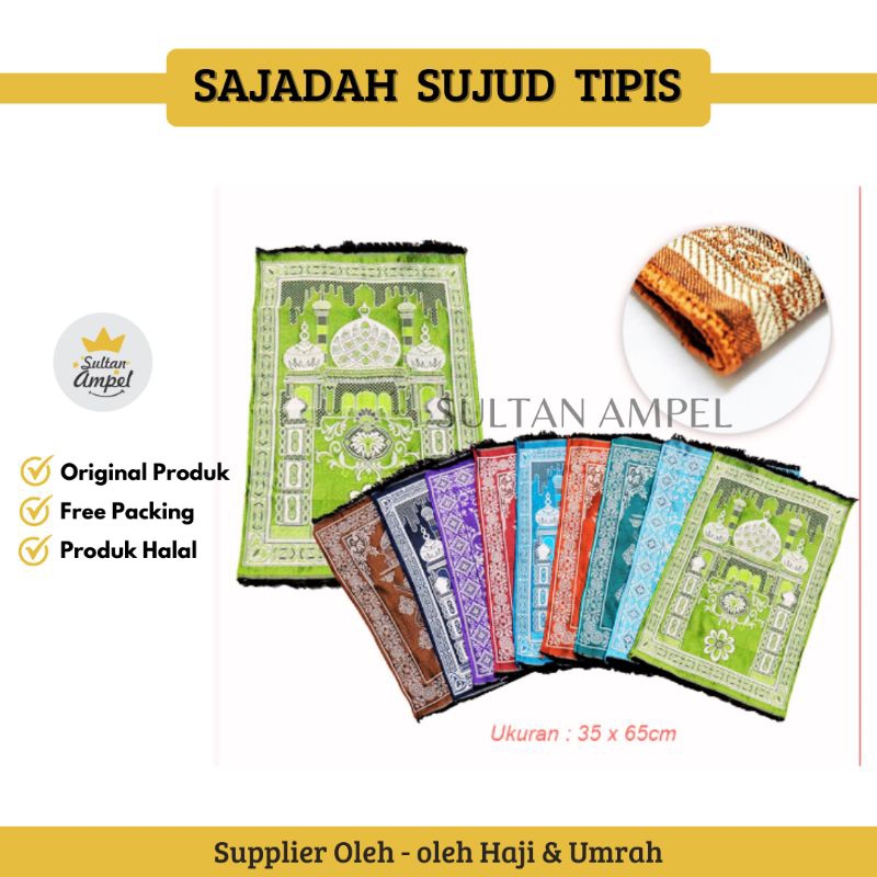 Sajadah Muka 3/4 Alaydrus Skv Ultra Rayon Kepala Alydrus Sujud Kecil Tipis Untuk Anak Travelling Asl