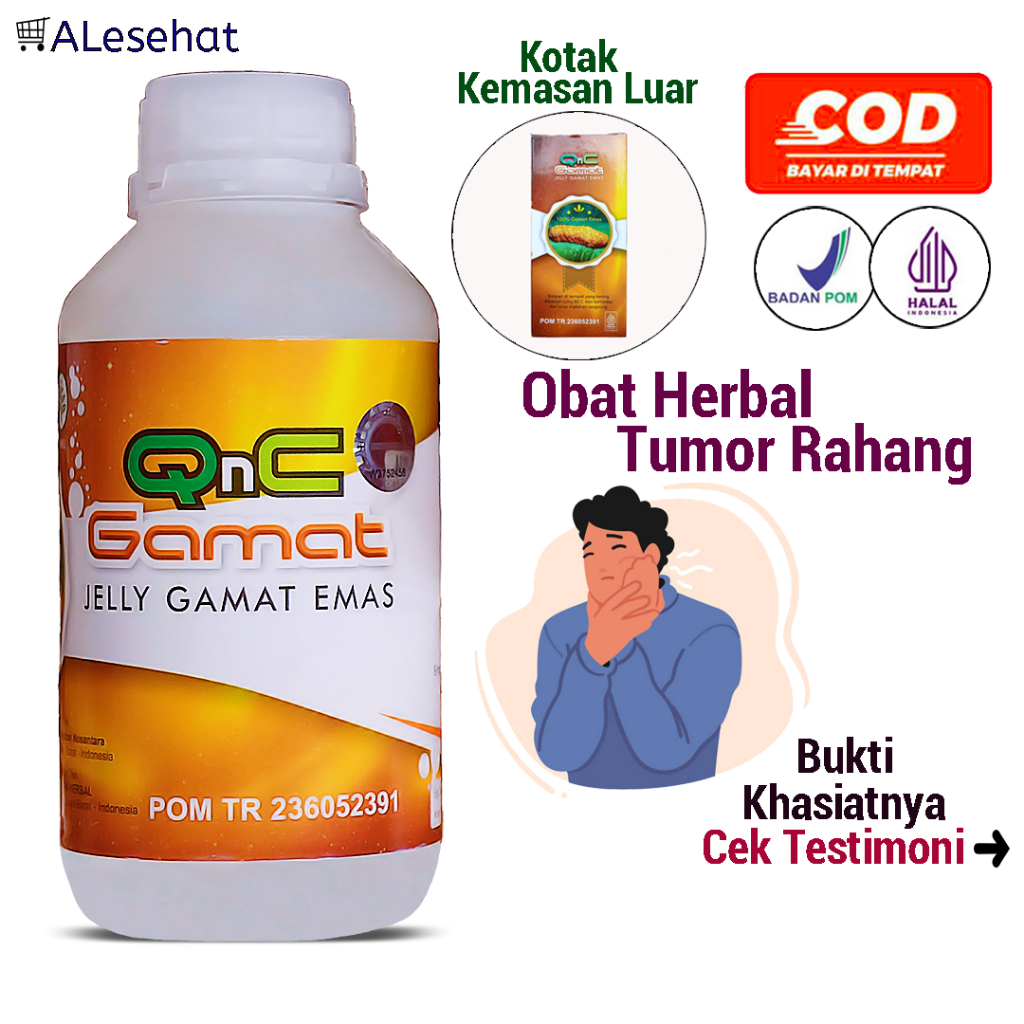 Obat Tumor Rahang Mandibula & Bengkak Herbal Qnc Jelly Gamat