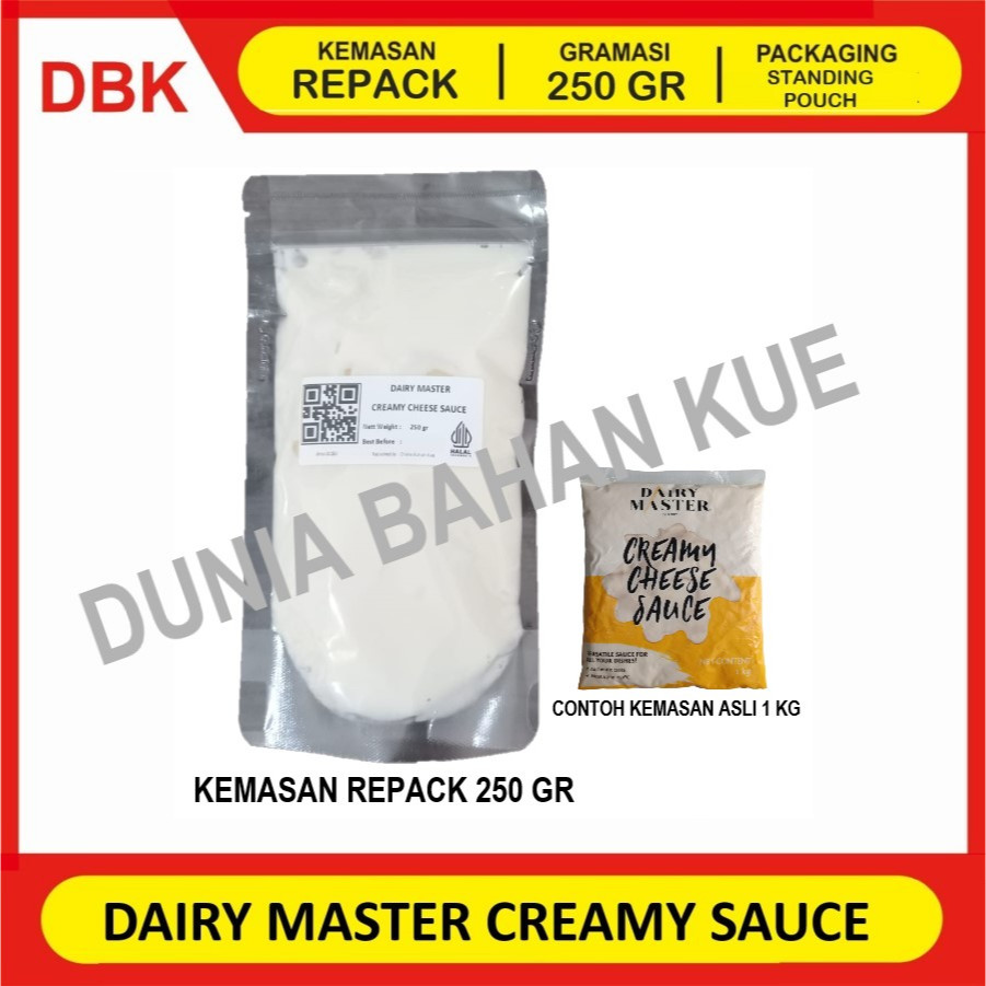 

CREAMY CHEESE SAUCE DAIRY MASTER SAUS KEJU KRIM REPACK 250 GR