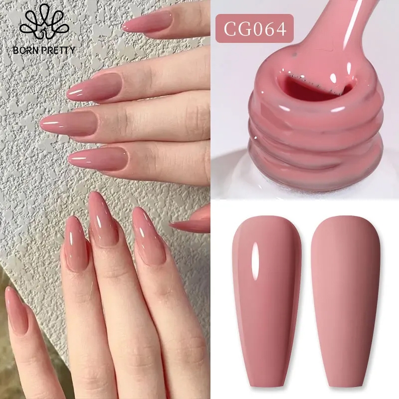 BORN PRETTY Nude Pink Gel Polish 10ml Warna Cat Kuku Kutek Nail Gel UV Nail Gel Polish  Merah Kutek 
