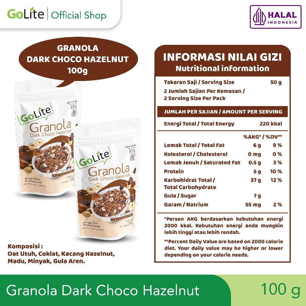 

Granola GoLite Dark Choco Hazelnut Toasted Muesli 100g (Double Pack)