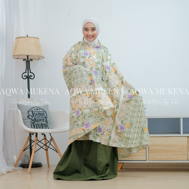 Mukena Chayra Series By Mukena by Taufiq | Mukena Traveling Medium Pouch Motif | Mukena 2in1 Model R