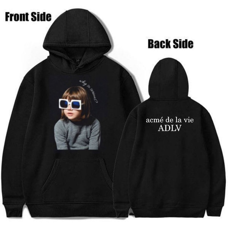 Jaket Hoodie ADLV why so serious jacket non Zipper hitam pria wanita dewasa tee katun baby terry ove