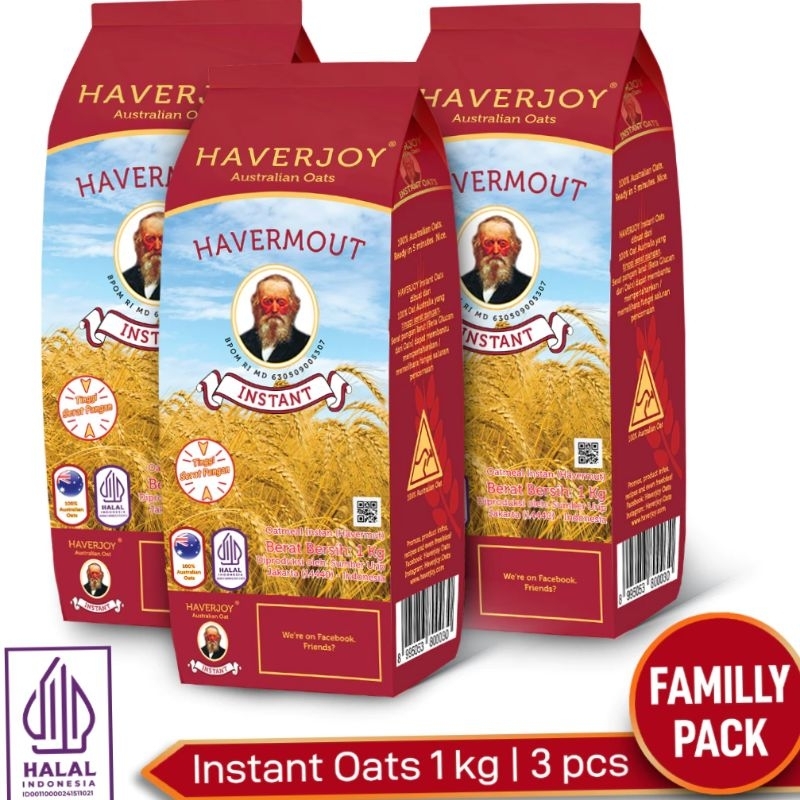 

Haverjoy Family pack instan oats 1kg -3pcs