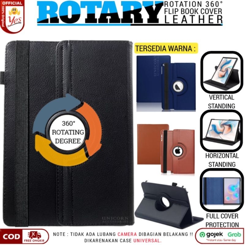 Case Maxtron Genio tab 4G 8 / TAB WIFI 5G / Smart tab 8 / Casing Rotary Flip Cover Universal Leather