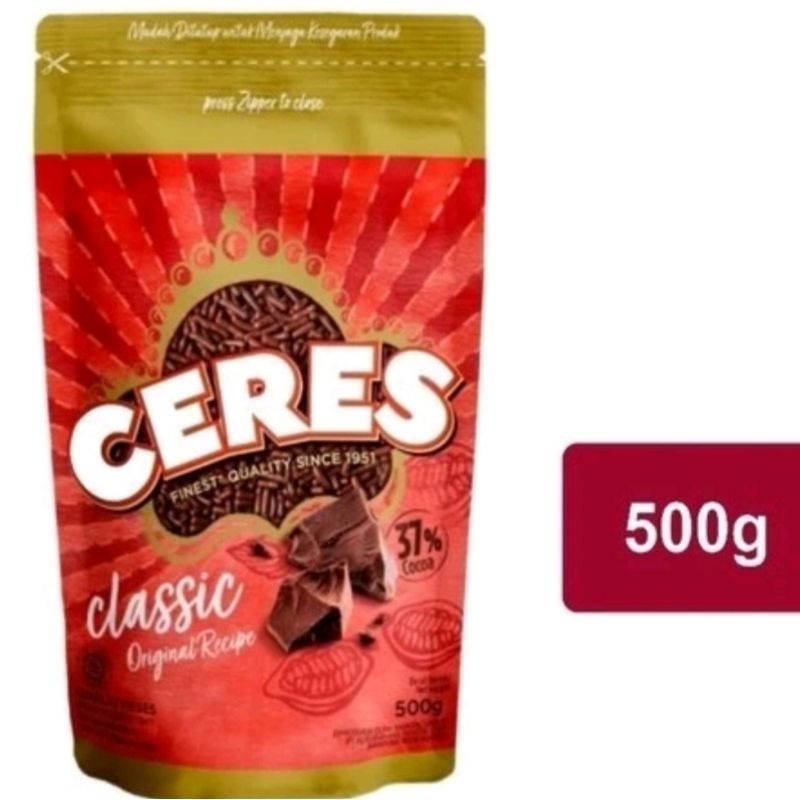 

CERES CLASSIC CHOCOLATE MEISIES ZIPLOCK POUCH 500 GRAM