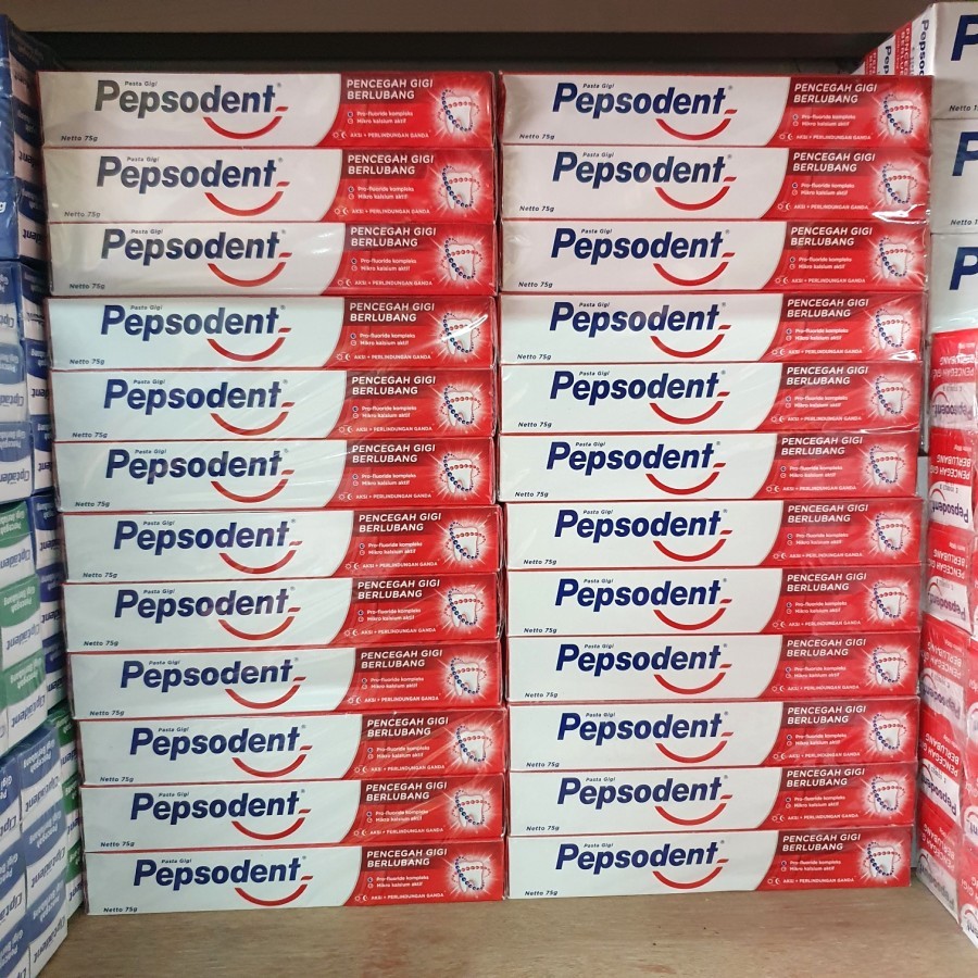1 Pack Pasta Gigi Pepsodent Isi 12 Pcs x 75 Gr